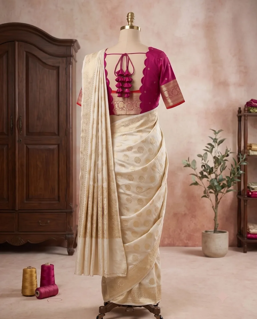Magenta Ashtami — Sleeve detail
